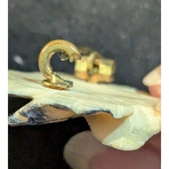 Vintage Antique  Pansy flower brooch pin  Estate C clasp yellow blue celluloid? - Picture 7 of 8